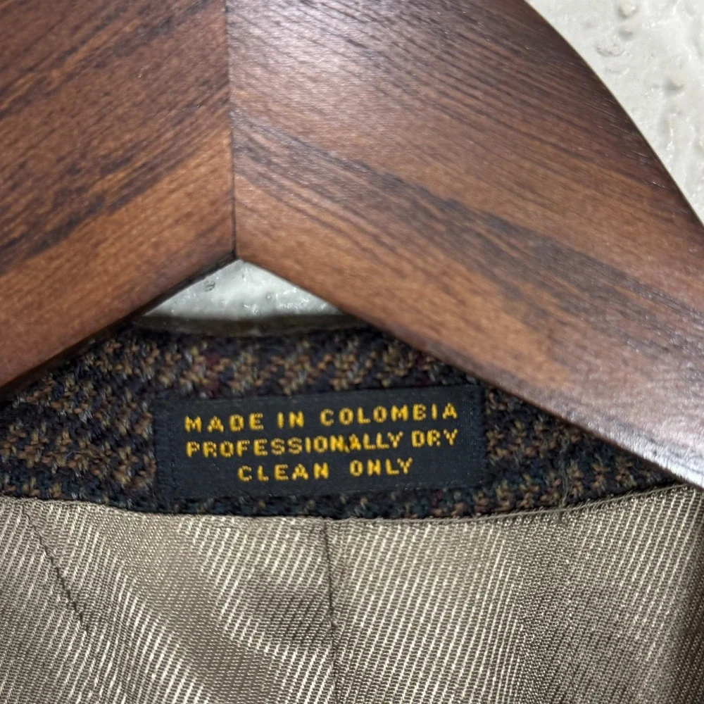 Vtg Oscar de la Renta Blazer Sport Coat 42 Plaid 80s 90s Wool Academia Old Money